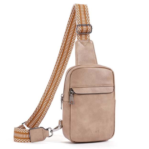 Small Sling Bag Vegan Leather Crossbody Chest Bags Trendy Women's Fanny Pack