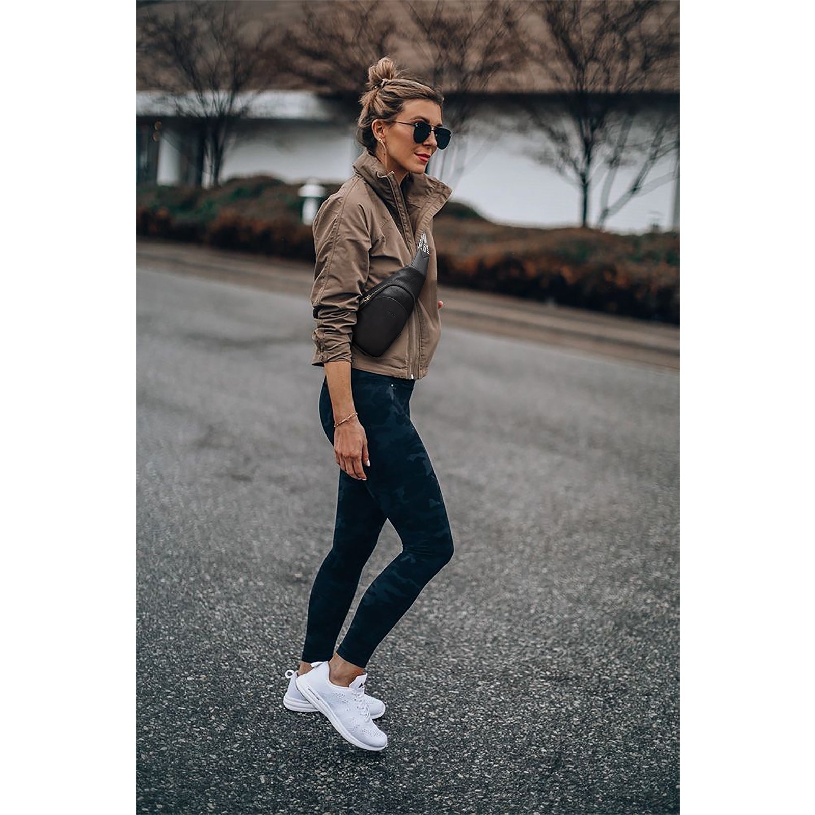 Faux Leather Small Sling Bag Fashion Waist Packs with Guitar Strap for Women's Fanny Packs