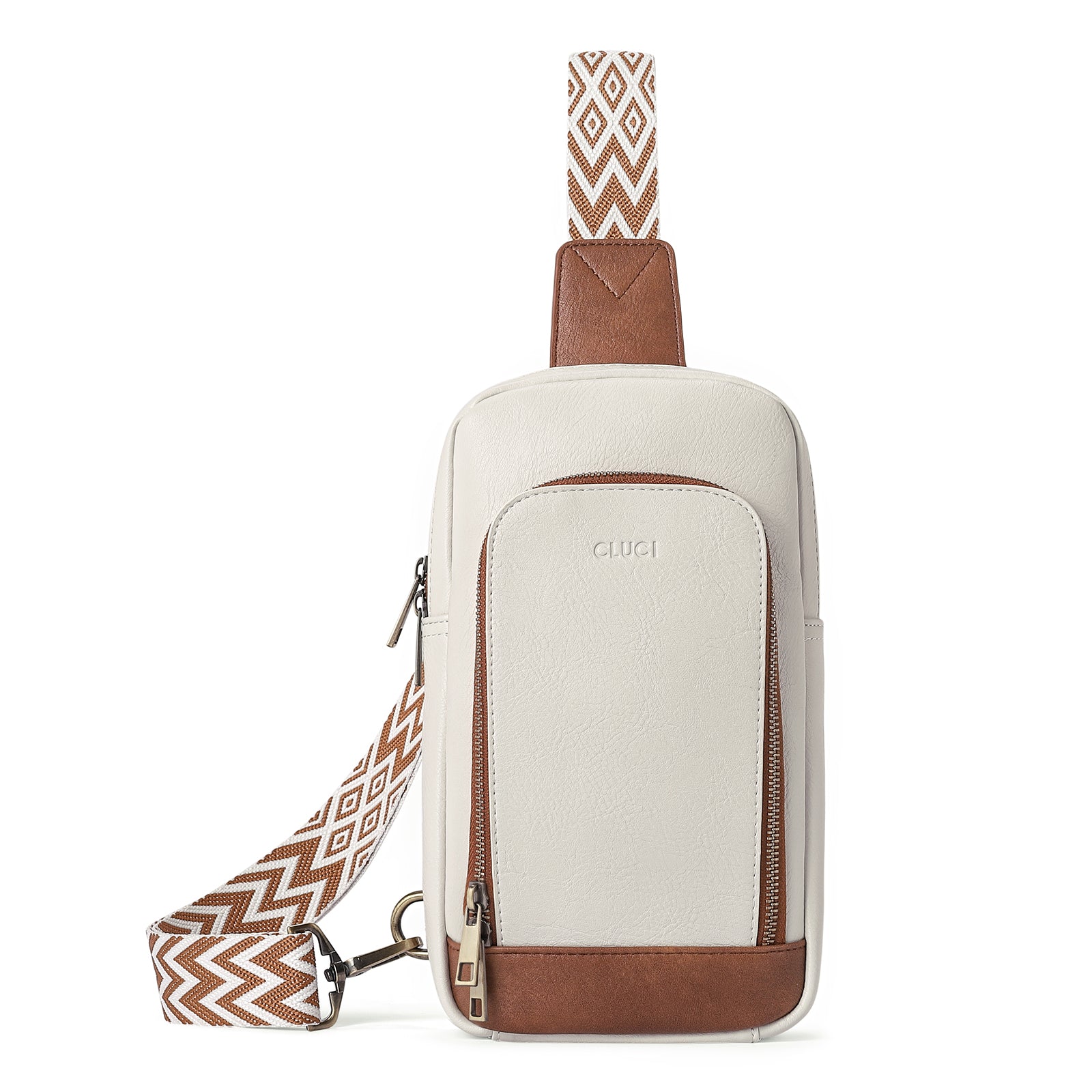 Large PU Leather Crossbody Sling Bag for Women Travel Hiking Cycling