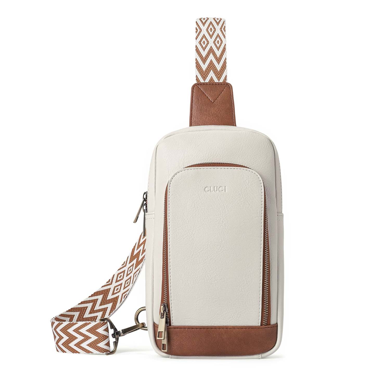 Large PU Leather Crossbody Sling Bag for Women Travel Hiking Cycling
