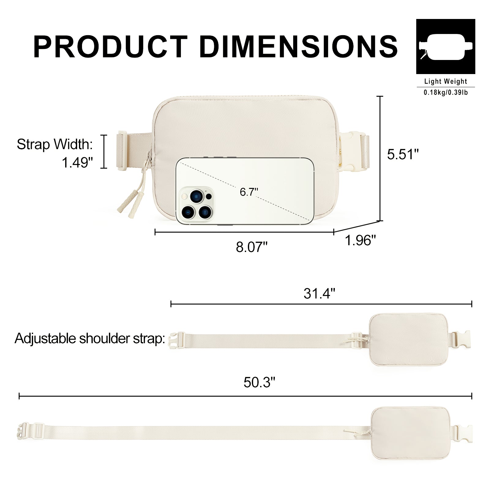 Small Trendy Crossbody Belt Bag Women's Fanny Pack