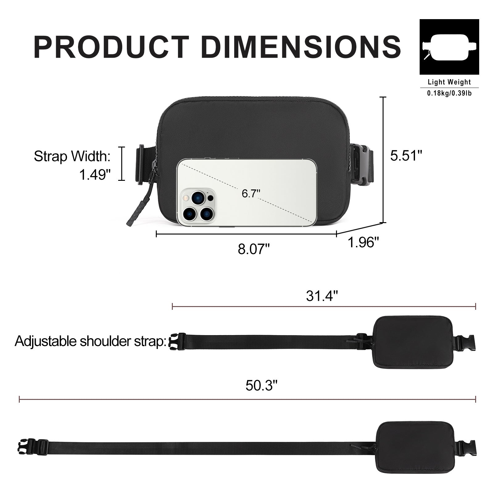 Small Trendy Crossbody Belt Bag Women's Fanny Pack