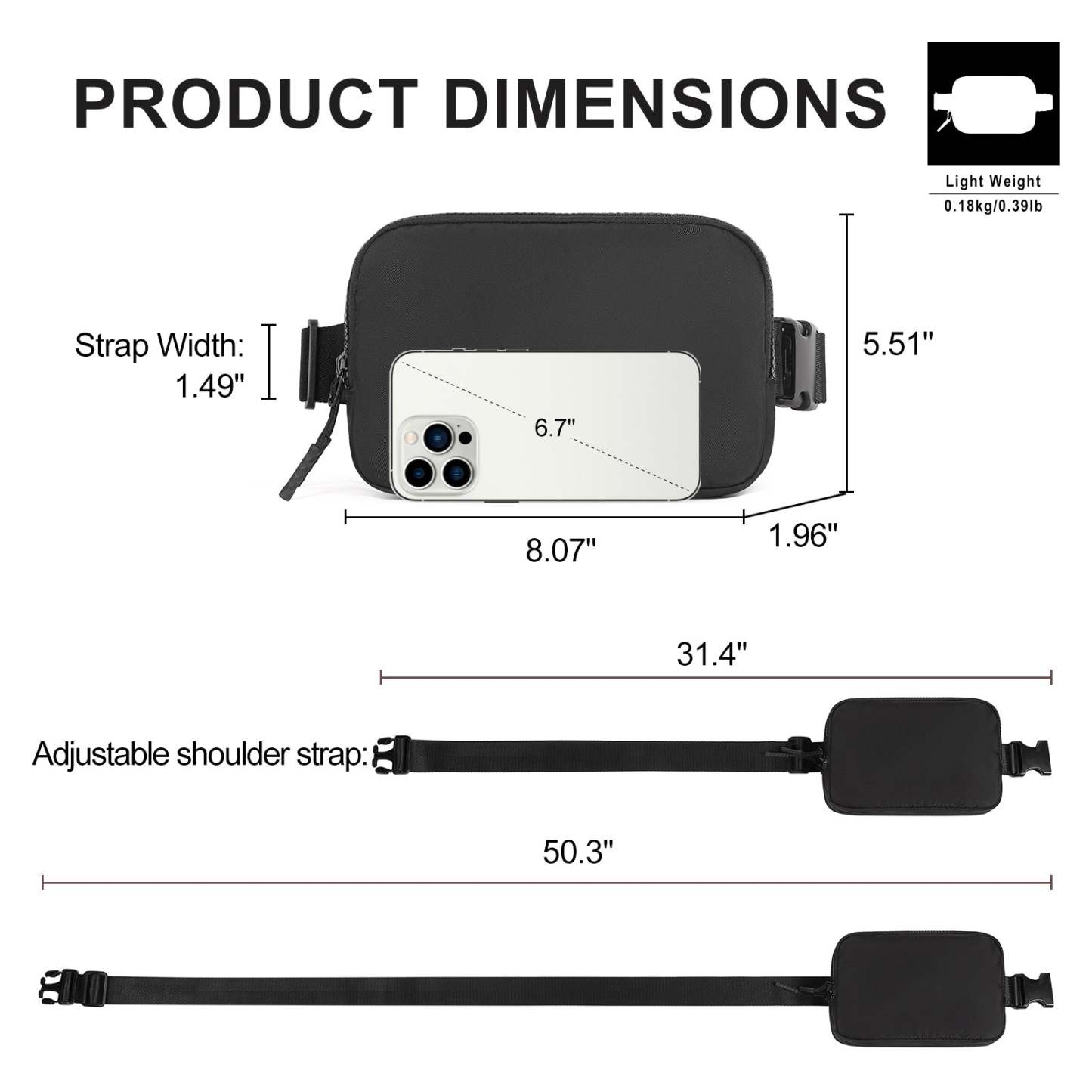 Small Trendy Crossbody Belt Bag Women's Fanny Pack