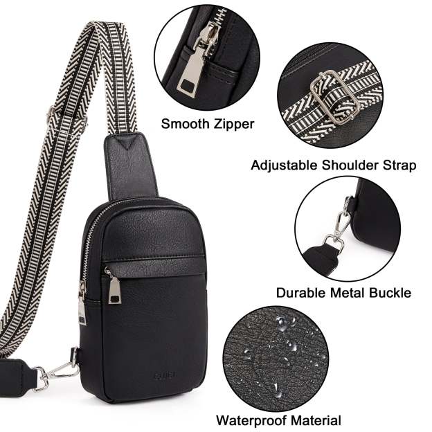 Small Sling Bag Vegan Leather Crossbody Chest Bags Trendy Women's Fanny Pack