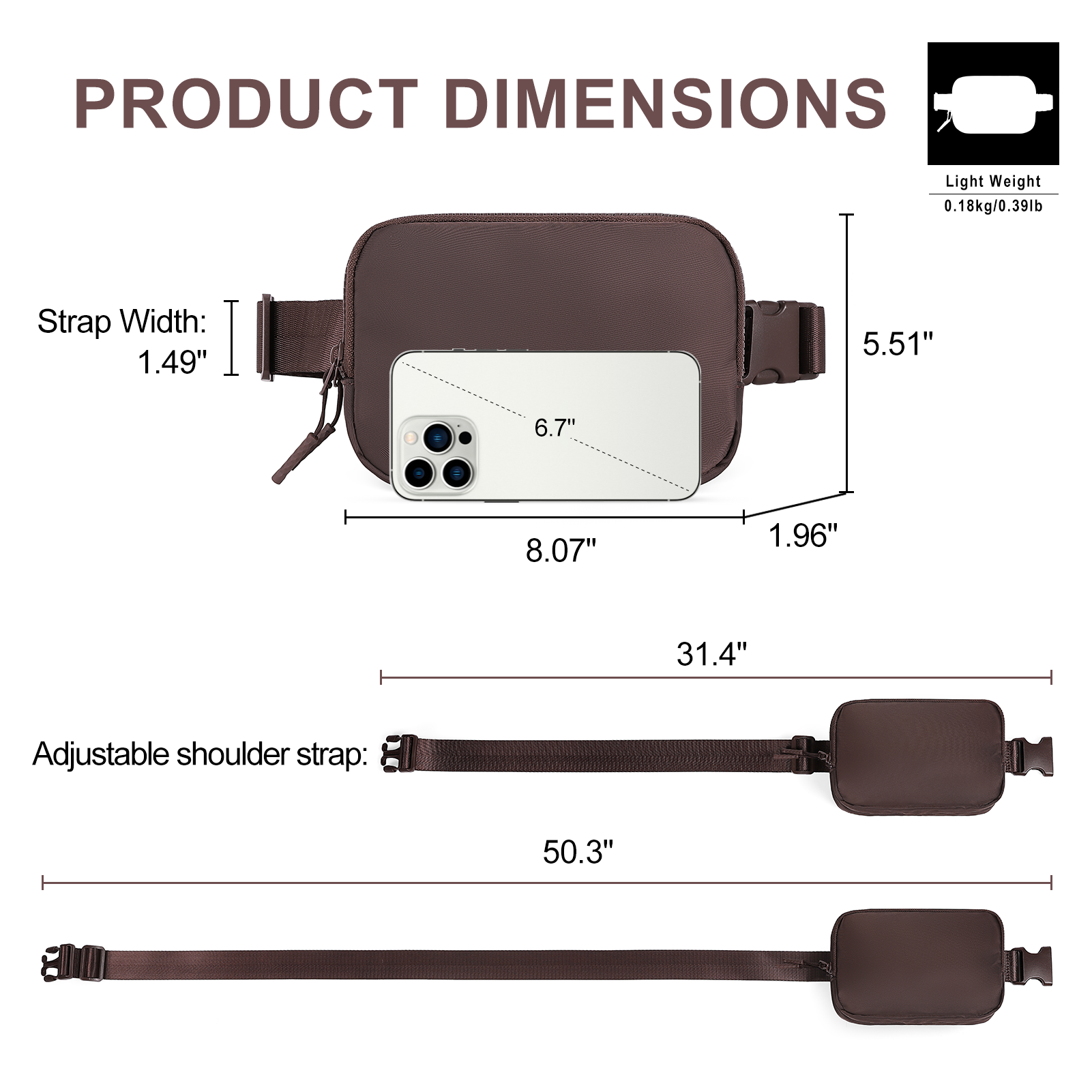 Small Trendy Crossbody Belt Bag Women's Fanny Pack