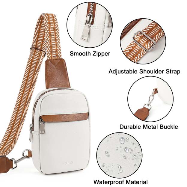 Small Sling Bag Vegan Leather Crossbody Chest Bags Trendy Women's Fanny Pack