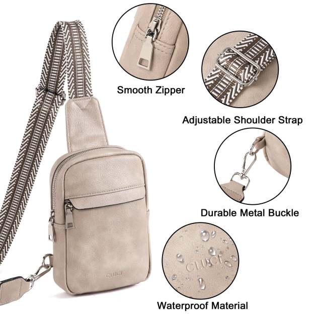 Small Sling Bag Vegan Leather Crossbody Chest Bags Trendy Women's Fanny Pack