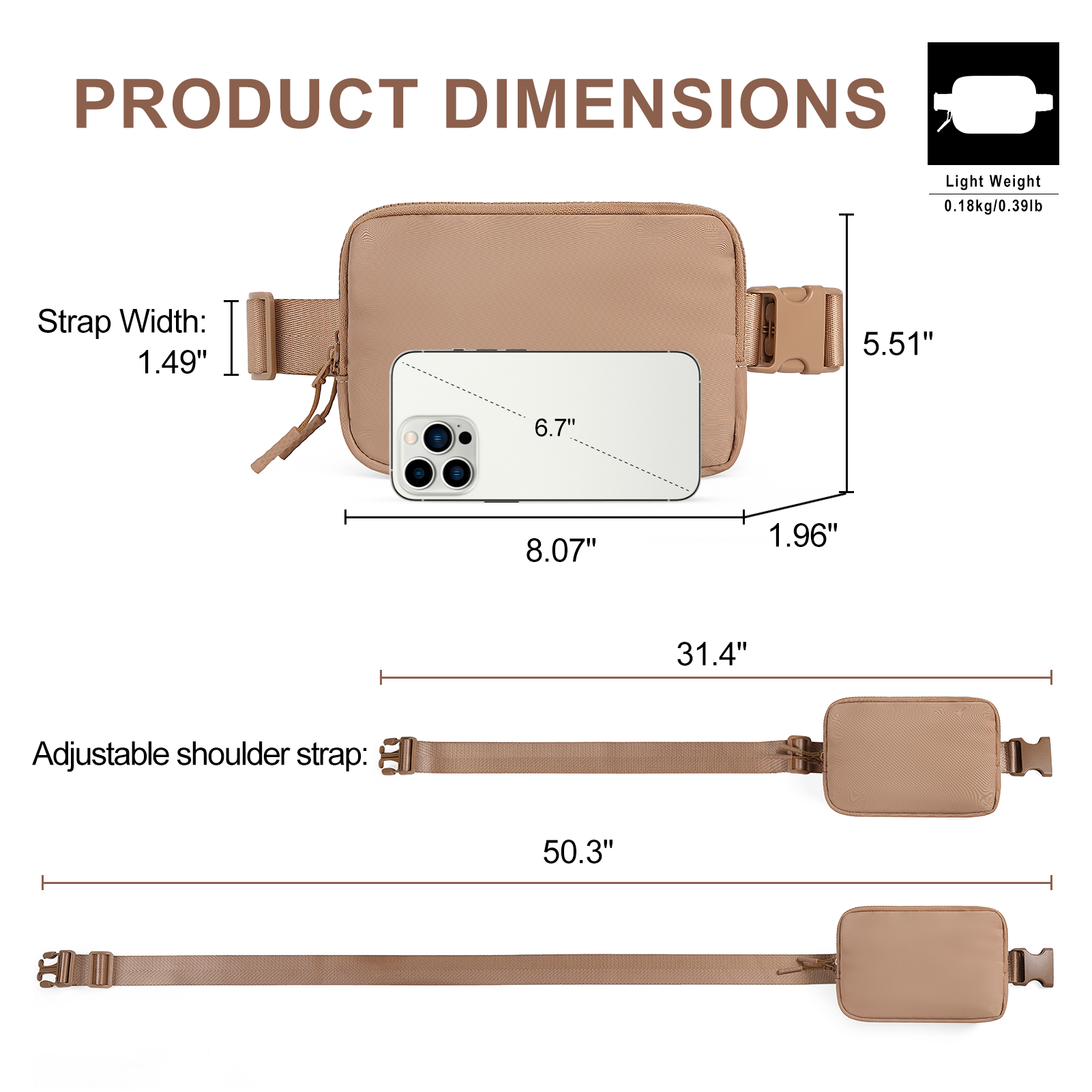 Small Trendy Crossbody Belt Bag Women's Fanny Pack