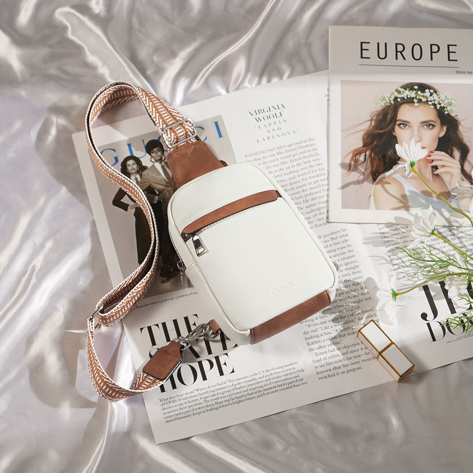 Small Sling Bag Vegan Leather Crossbody Chest Bags Trendy Women's Fanny Pack