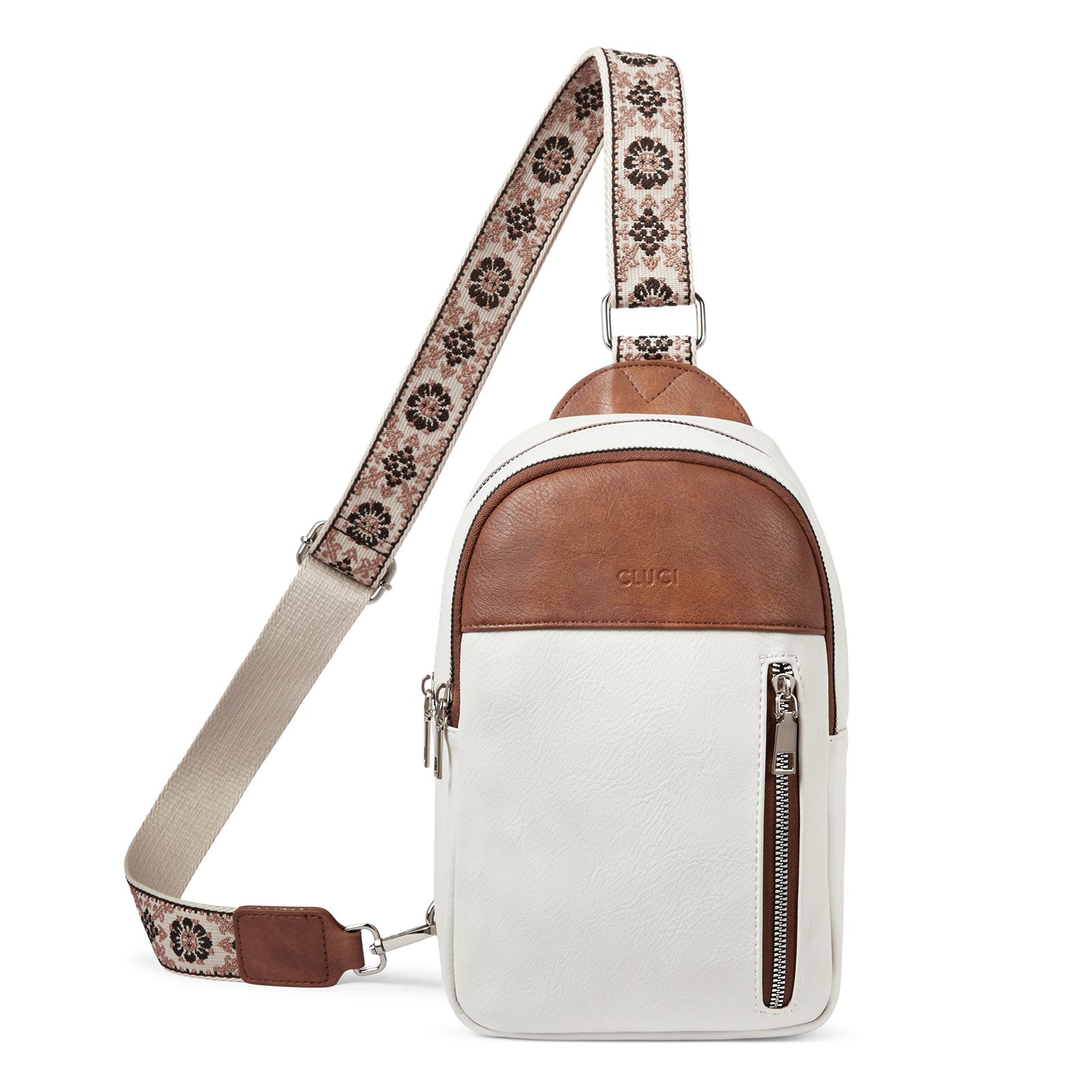 Large Leather Fanny Packs Sling Bag for Women Crossbody Purse Trendy Chest Bag