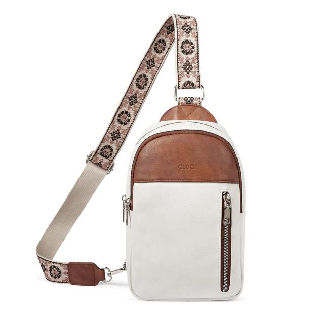 Large Leather Fanny Packs Sling Bag for Women Crossbody Purse Trendy Chest Bag