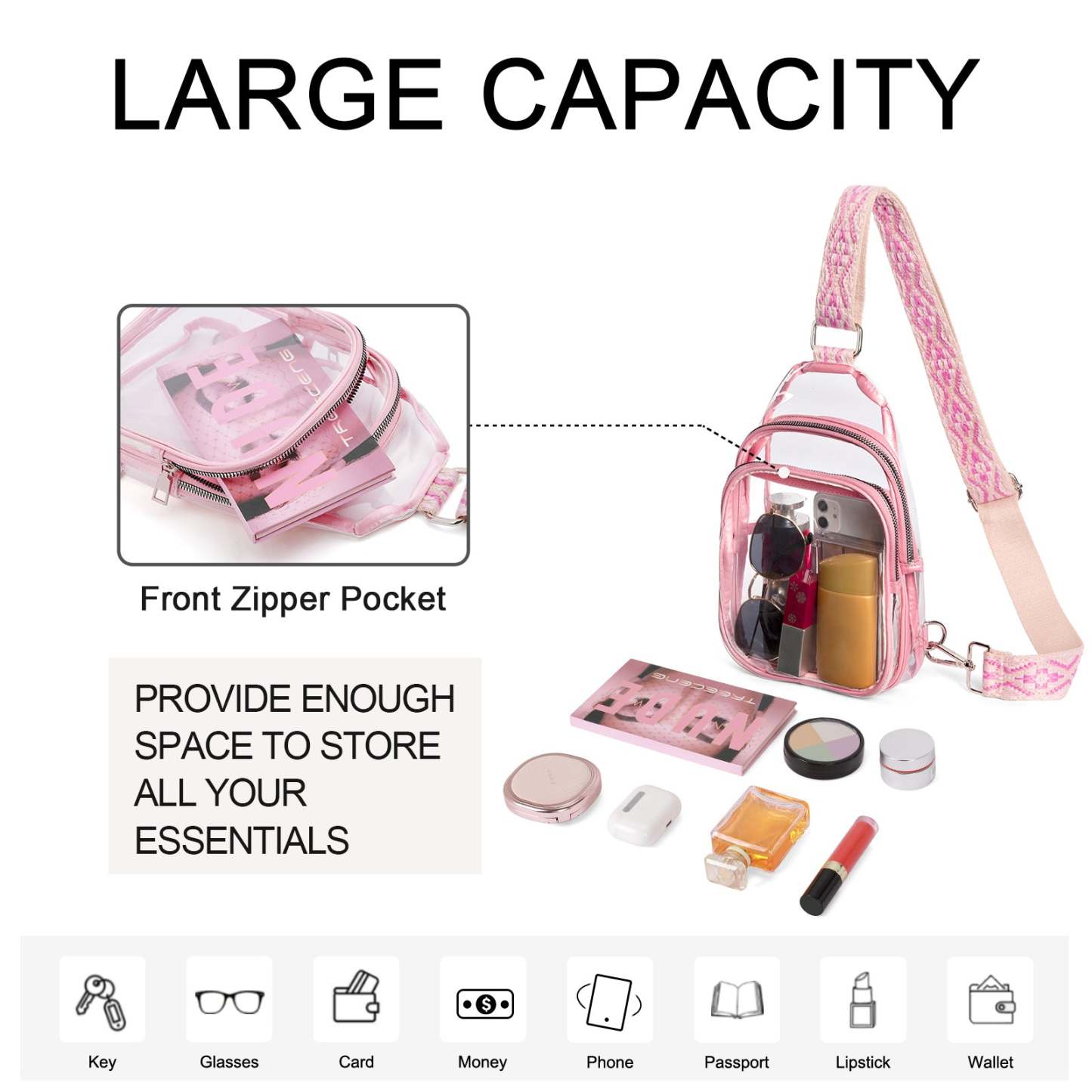 Stadium TPU Transparent Clear Sling Bag