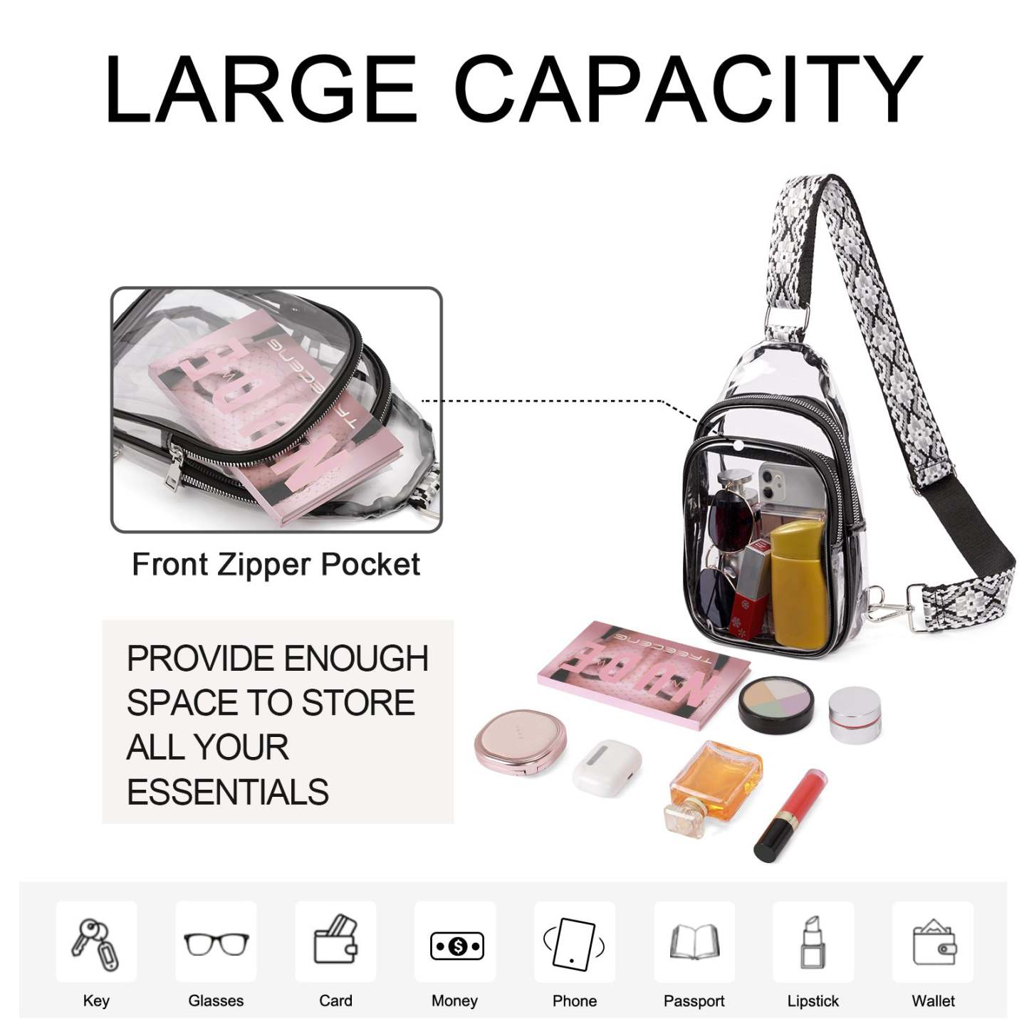 Stadium TPU Transparent Clear Sling Bag