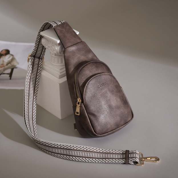 Faux Leather Small Sling Bag Fashion Waist Packs with Guitar Strap for Women's Fanny Packs