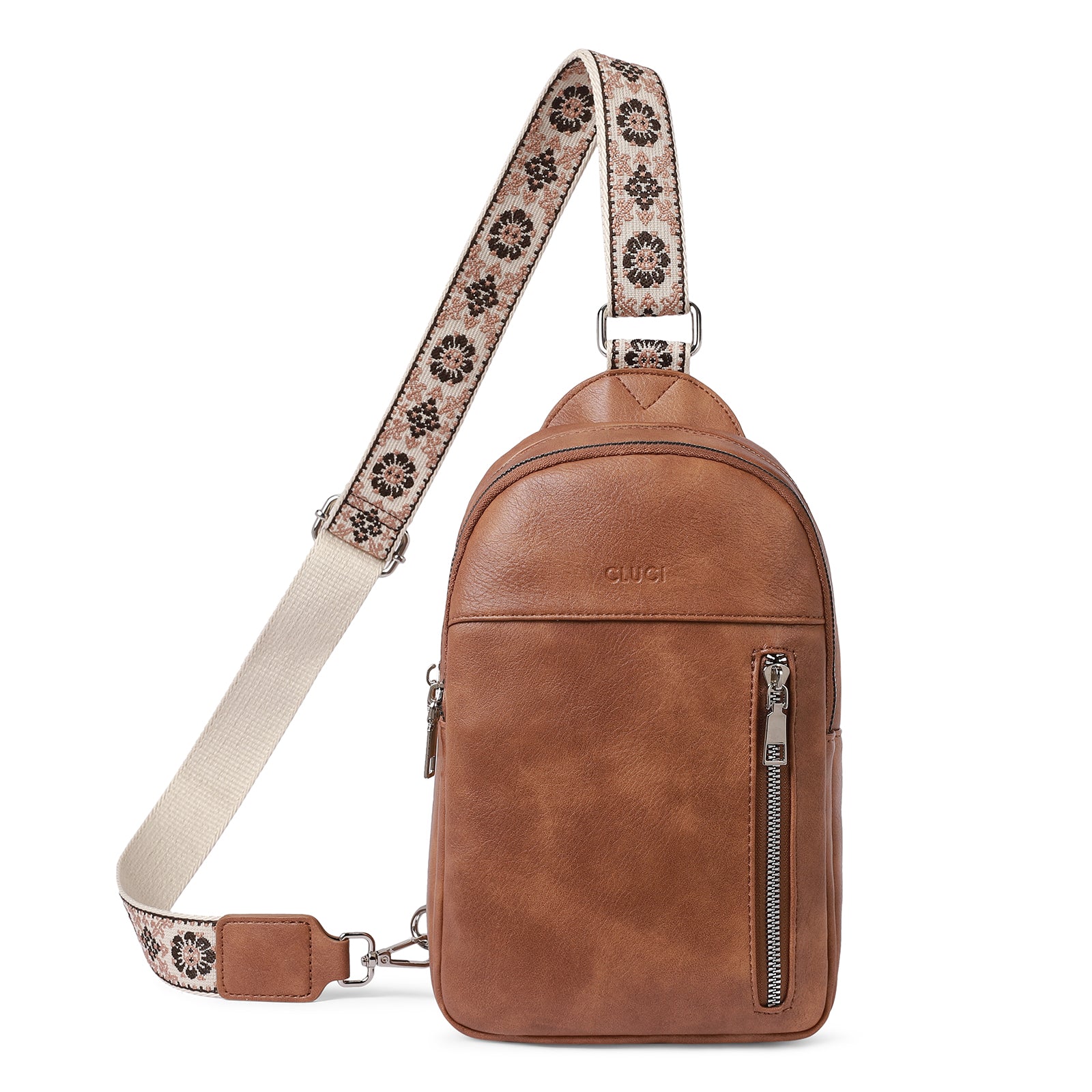 Large Leather Fanny Packs Sling Bag for Women Crossbody Purse Trendy Chest Bag