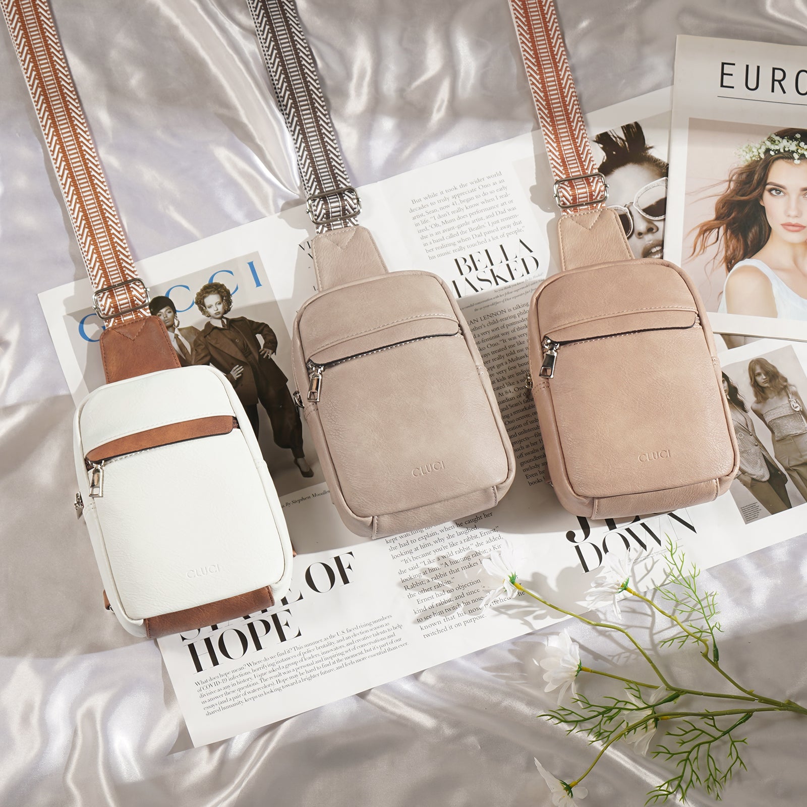 Small Sling Bag Vegan Leather Crossbody Chest Bags Trendy Women's Fanny Pack