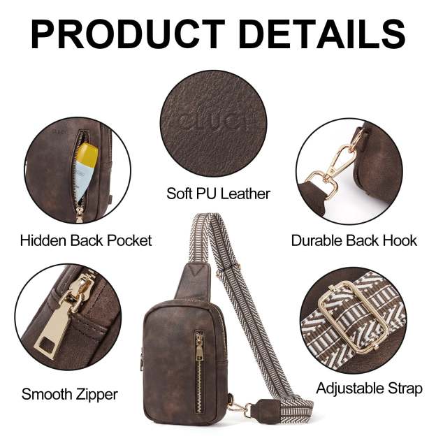 Small Vegan Leather Sling Bag for Women  Crossbody Chest Bags Trendy