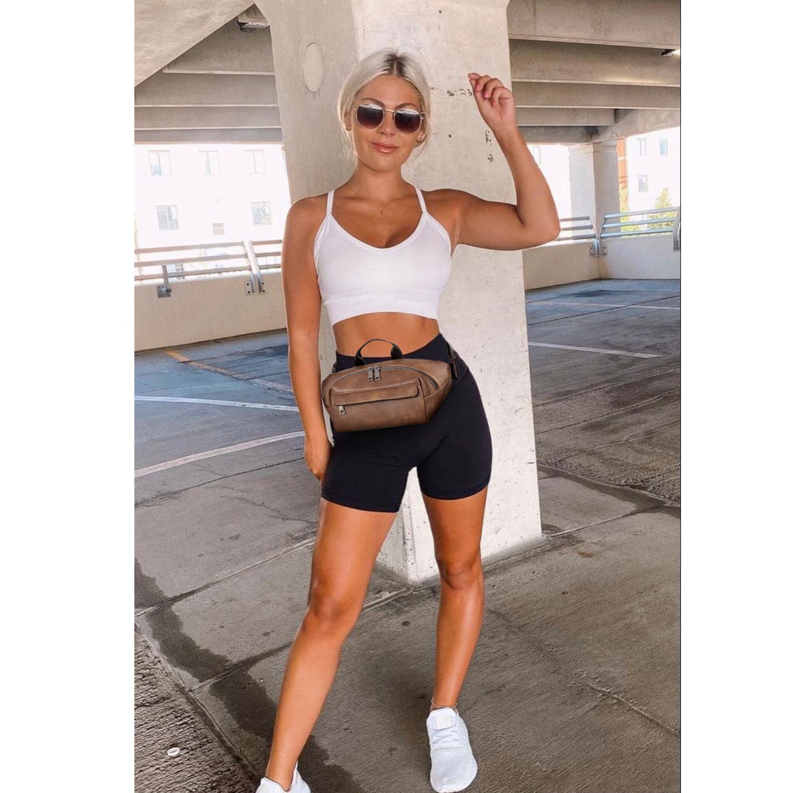 Leather Belt Bag Fanny Pack Crossbody Bags for Women Trendy Waist Bag with Adjustable Strap