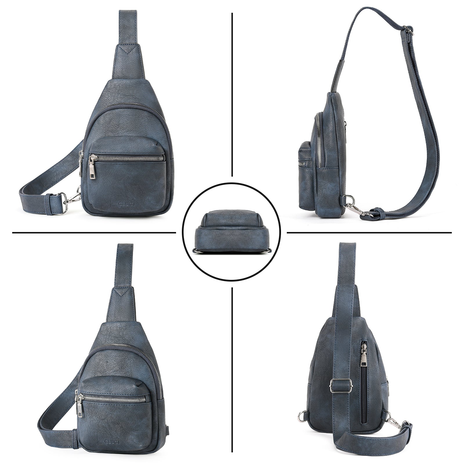 Small Sling Bag Leather Crossbody Fanny Packs Trendy Women's Chest Bag