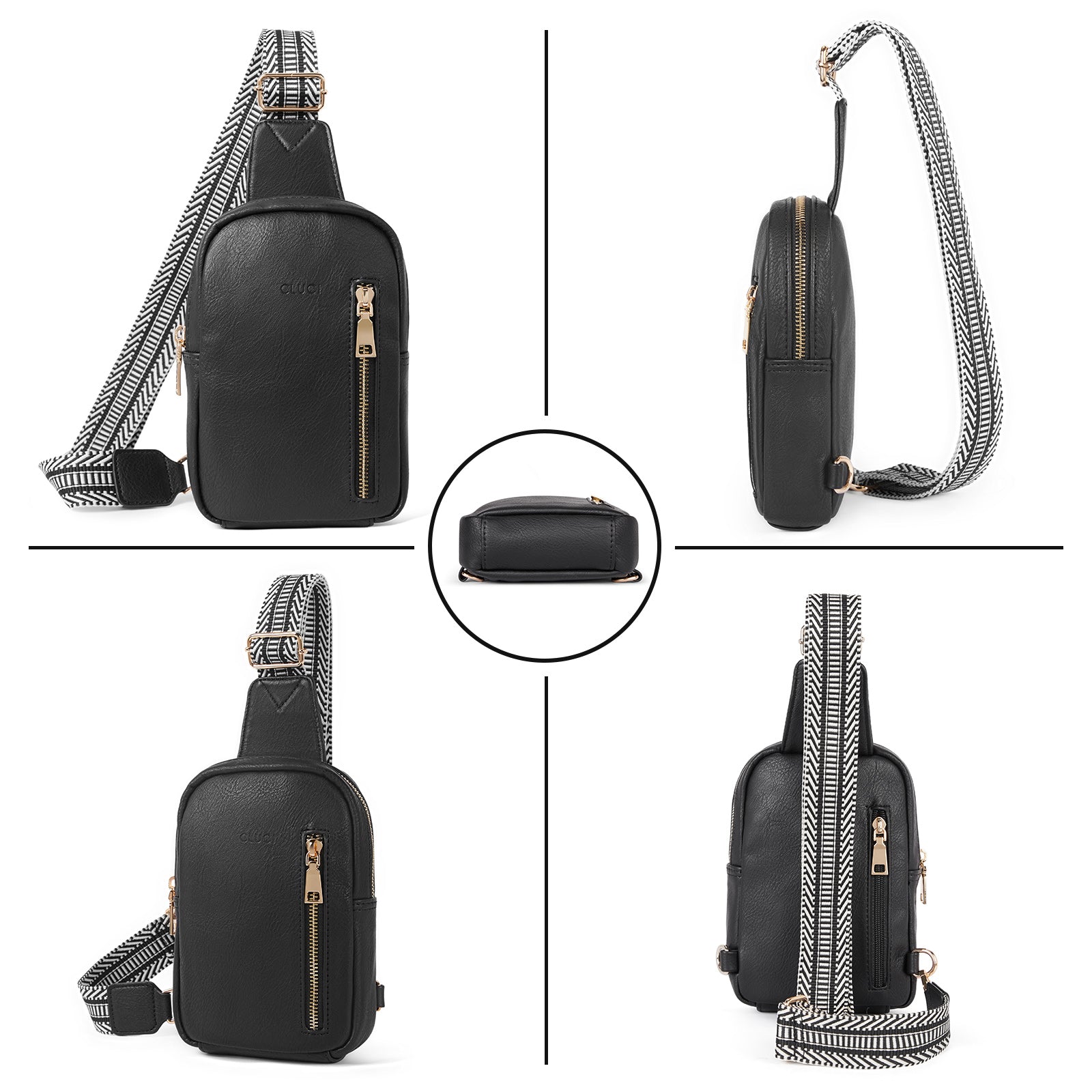 Small Vegan Leather Sling Bag for Women  Crossbody Chest Bags Trendy