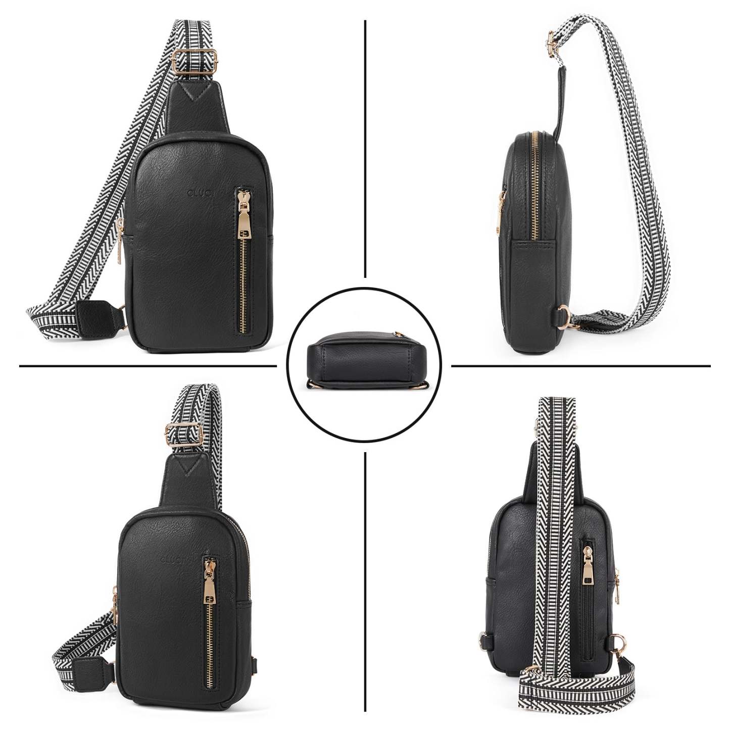 Small Vegan Leather Sling Bag for Women  Crossbody Chest Bags Trendy