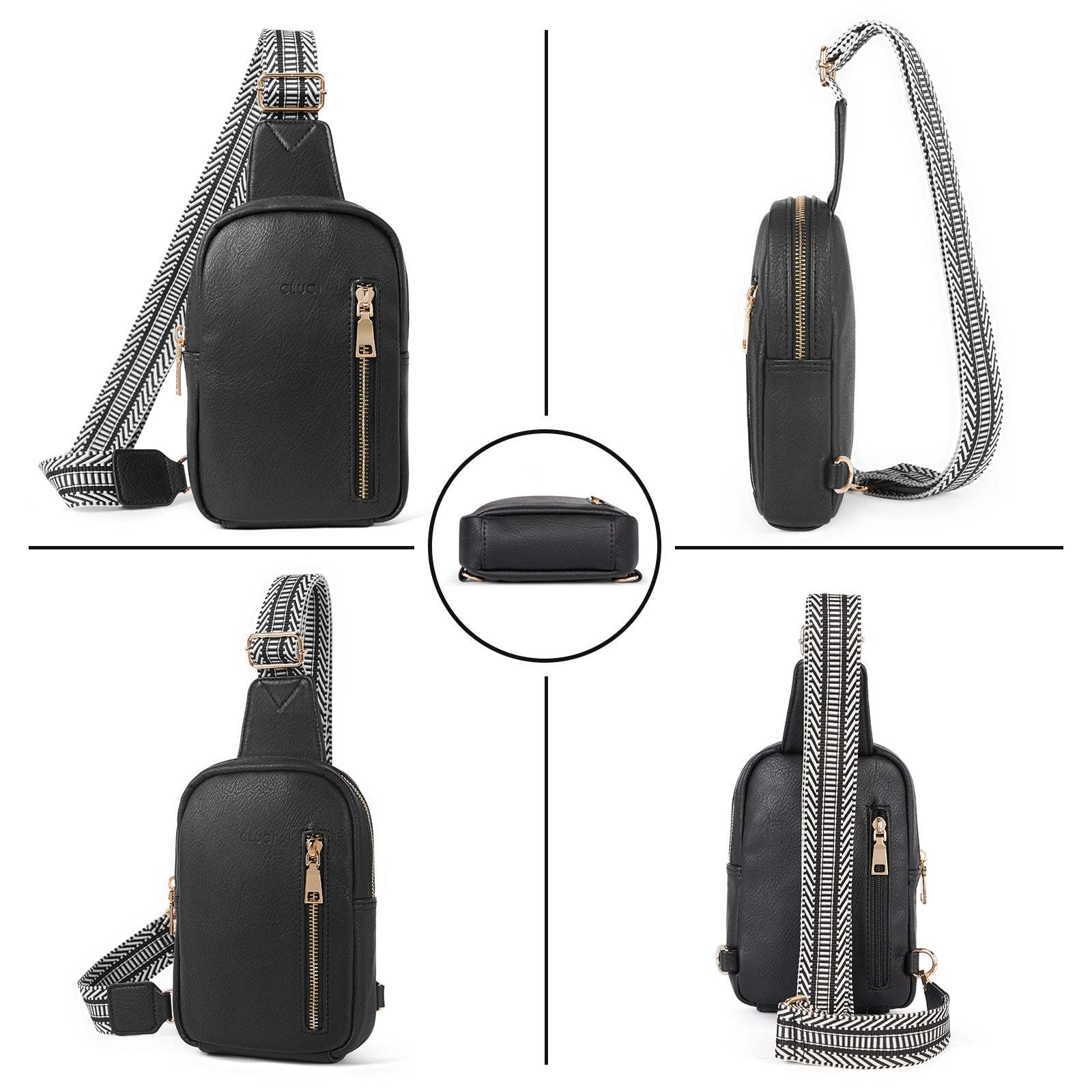 Small Vegan Leather Sling Bag for Women  Crossbody Chest Bags Trendy