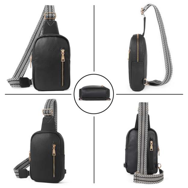 Small Vegan Leather Sling Bag for Women  Crossbody Chest Bags Trendy