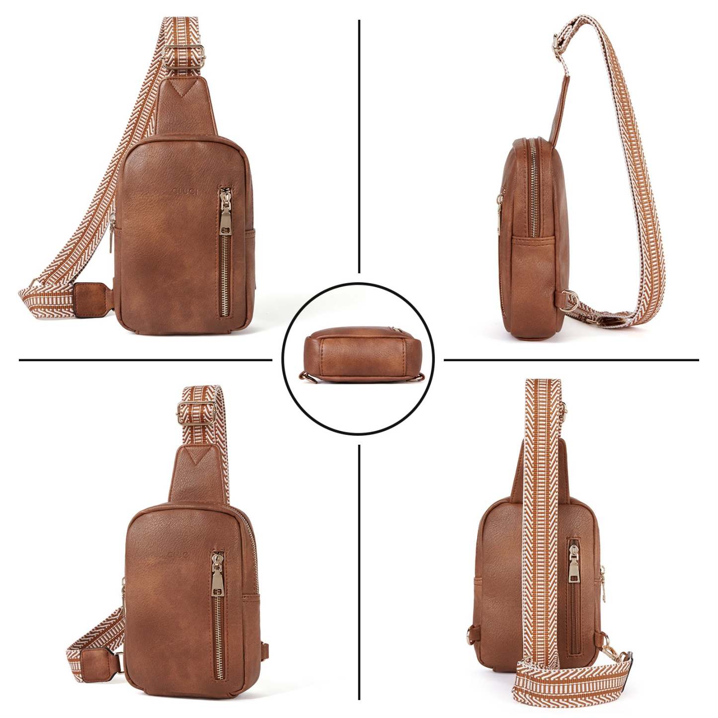 Small Vegan Leather Sling Bag for Women  Crossbody Chest Bags Trendy