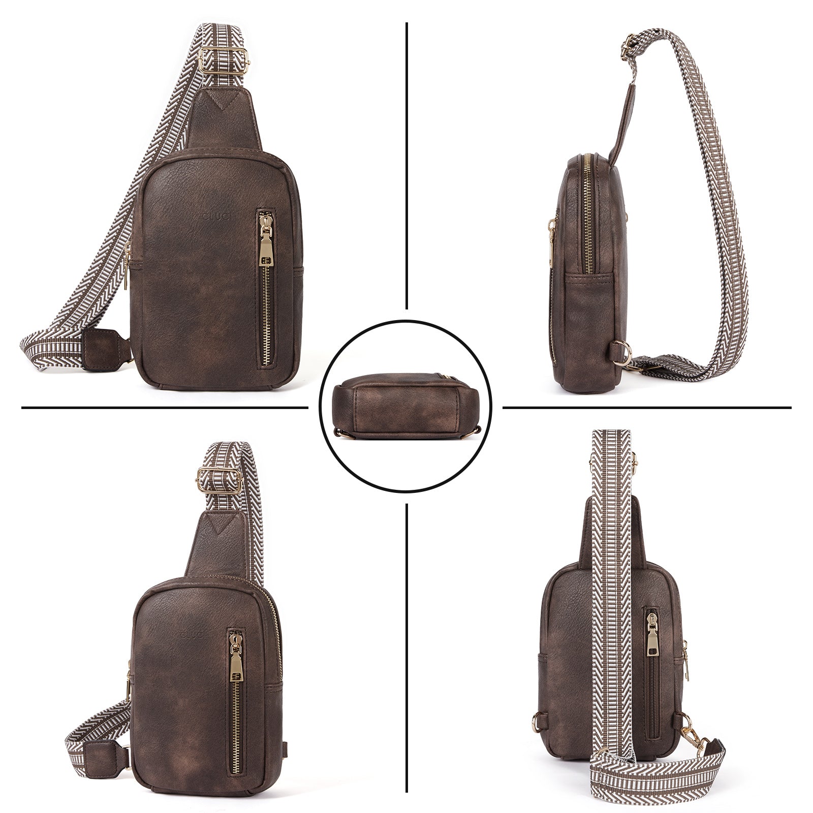 Small Vegan Leather Sling Bag for Women  Crossbody Chest Bags Trendy