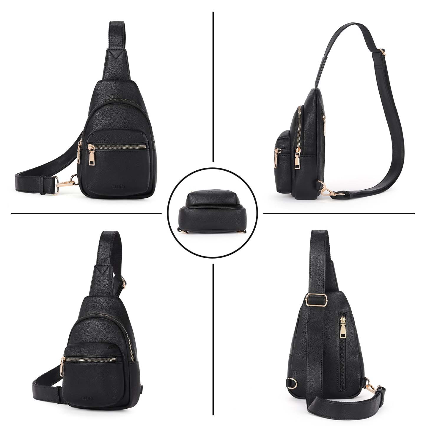 Small Sling Bag Leather Crossbody Fanny Packs Trendy Women's Chest Bag