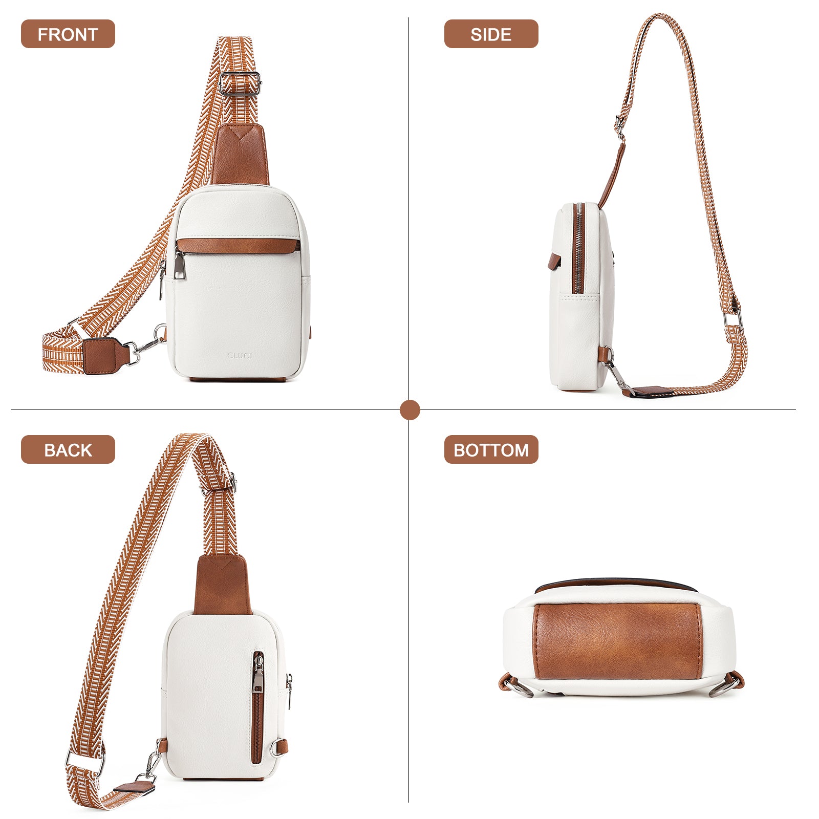Small Sling Bag Vegan Leather Crossbody Chest Bags Trendy Women's Fanny Pack