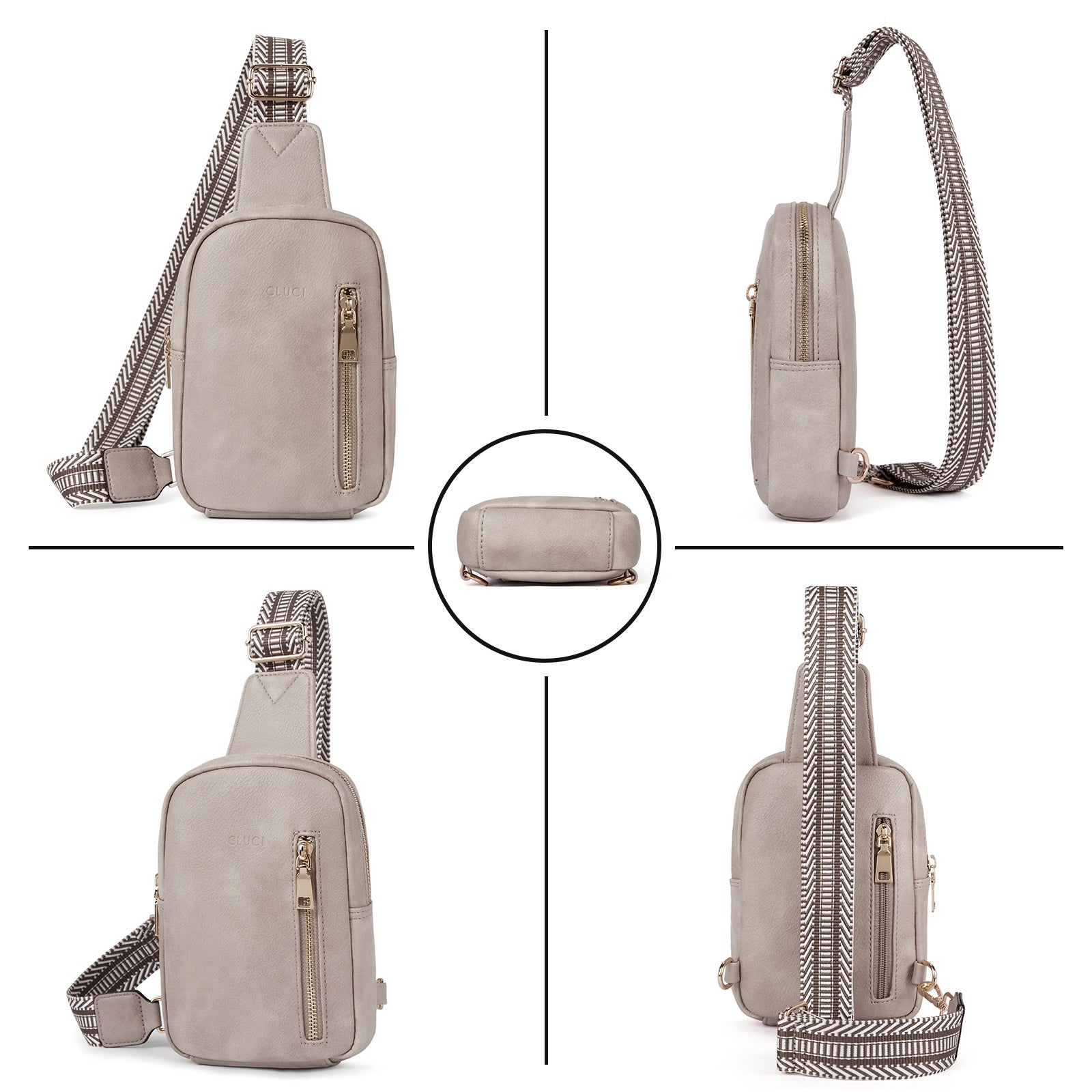 Small Vegan Leather Sling Bag for Women  Crossbody Chest Bags Trendy