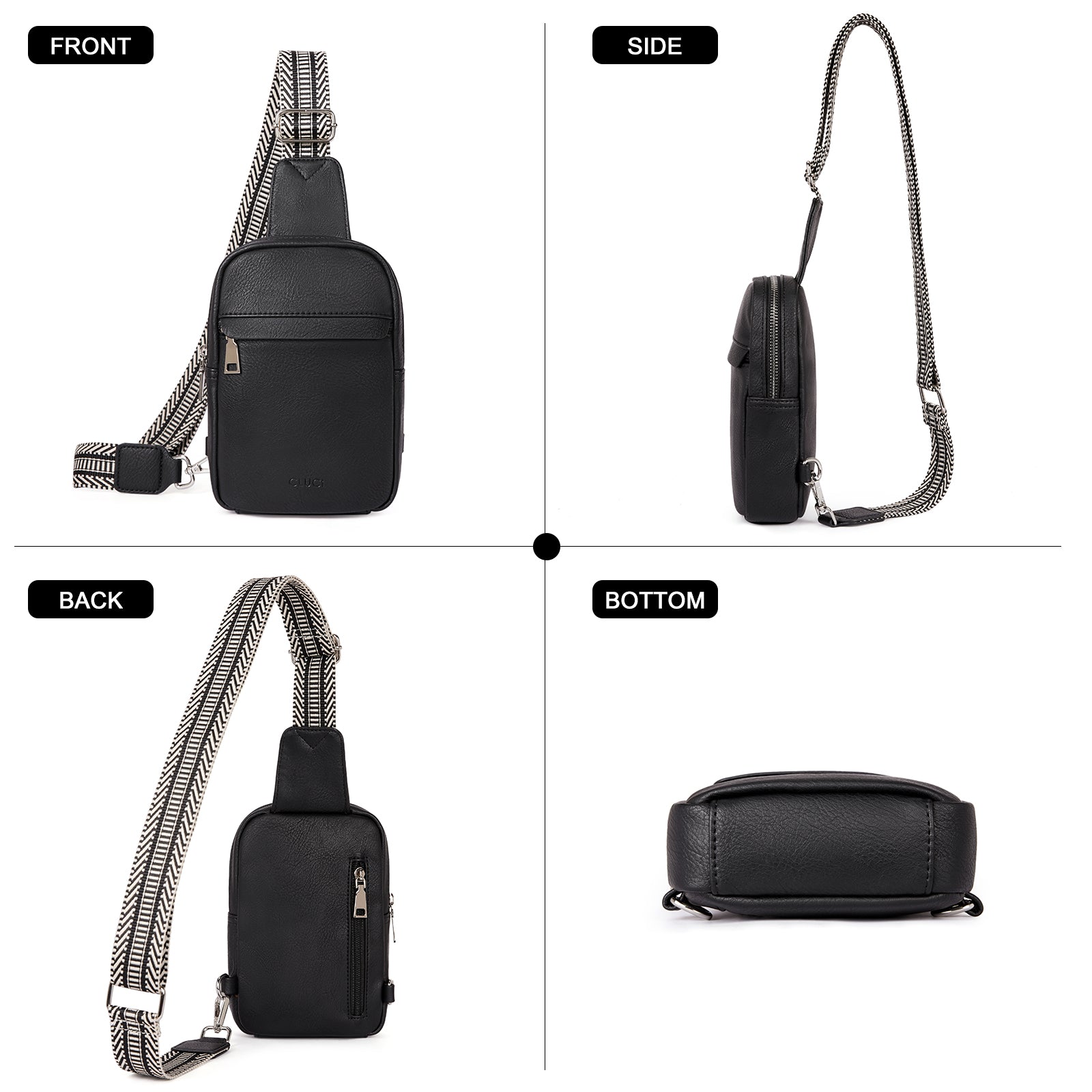 Small Sling Bag Vegan Leather Crossbody Chest Bags Trendy Women's Fanny Pack