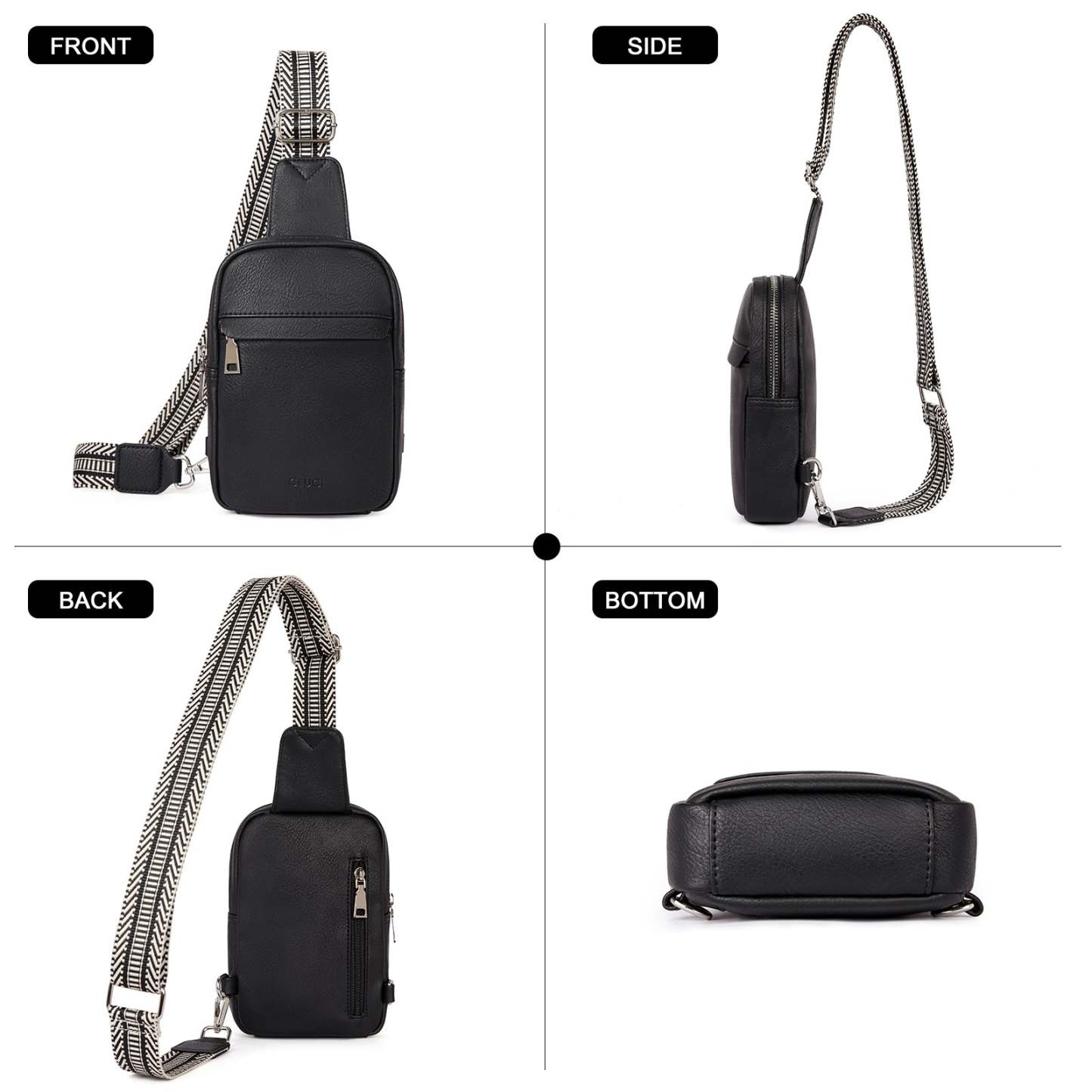 Small Sling Bag Vegan Leather Crossbody Chest Bags Trendy Women's Fanny Pack