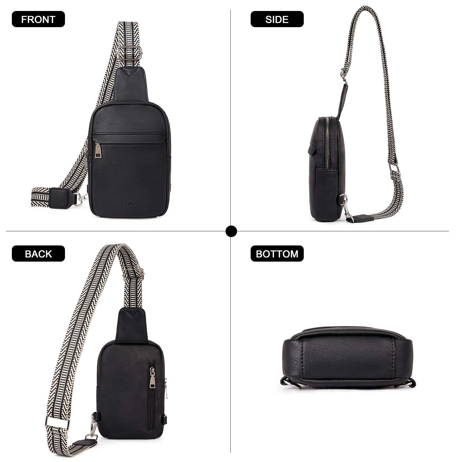 Small Sling Bag Vegan Leather Crossbody Chest Bags Trendy Women's Fanny Pack