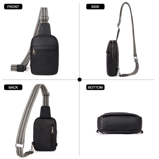 Small Sling Bag Vegan Leather Crossbody Chest Bags Trendy Women's Fanny Pack