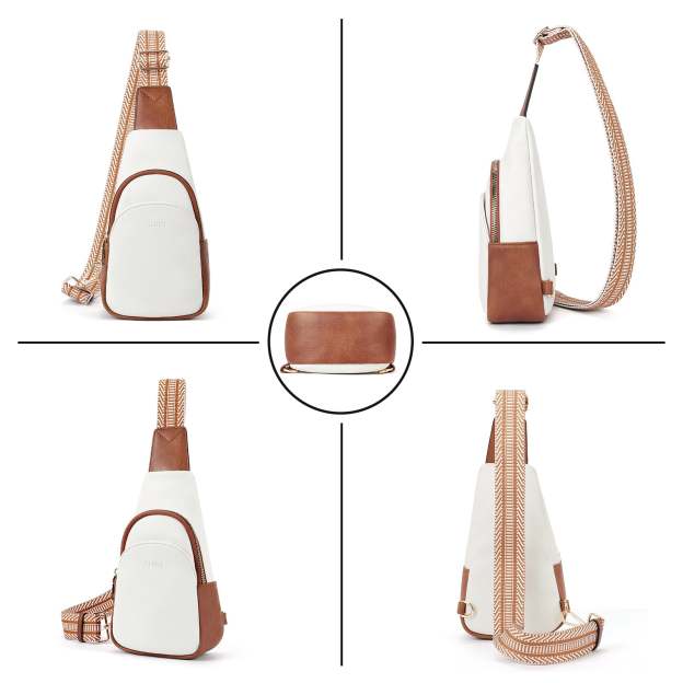 Faux Leather Small Sling Bag Fashion Waist Packs with Guitar Strap for Women's Fanny Packs