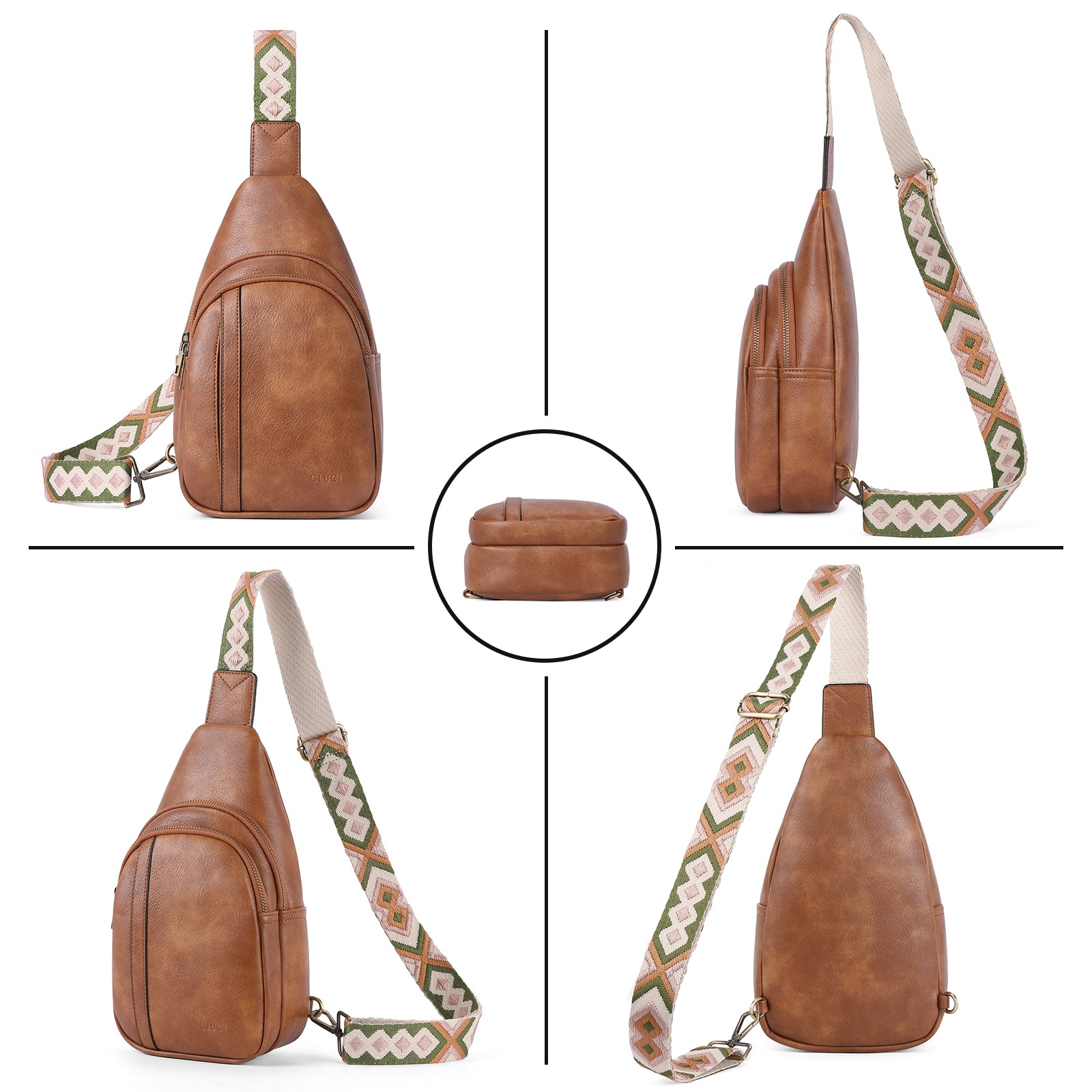 Sling Bag Crossbody Bags for Woman Leather Cross Body Bag Sling Backpack Crossbody Chest Bag Daypack Travel