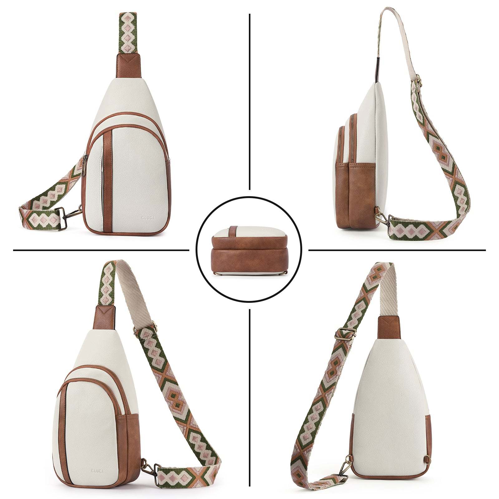 Sling Bag Crossbody Bags for Woman Leather Cross Body Bag Sling Backpack Crossbody Chest Bag Daypack Travel
