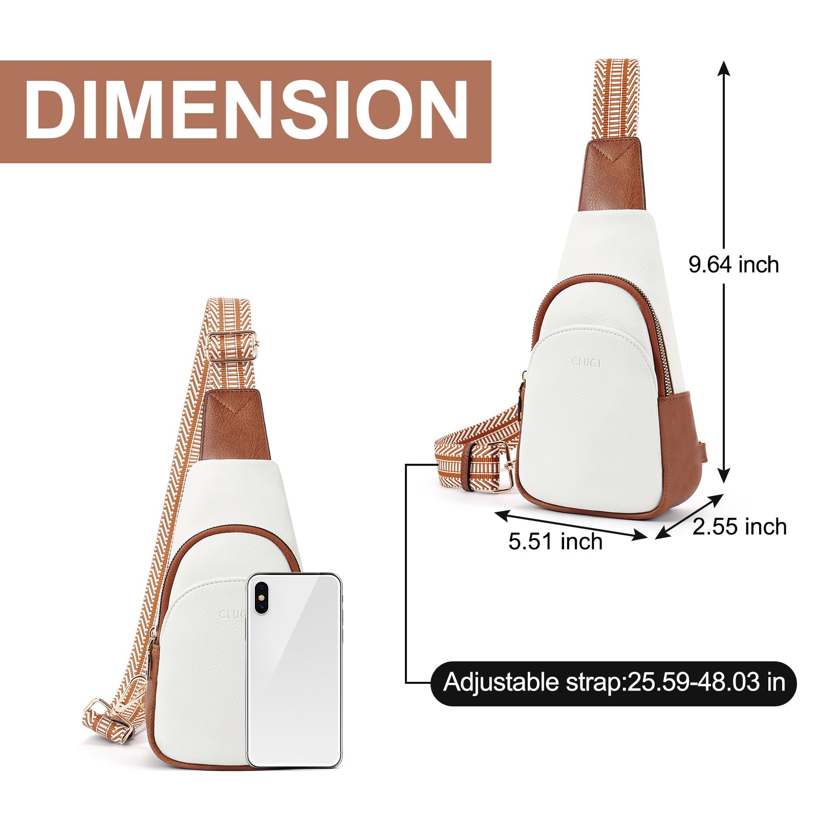 Faux Leather Small Sling Bag Fashion Waist Packs with Guitar Strap for Women's Fanny Packs