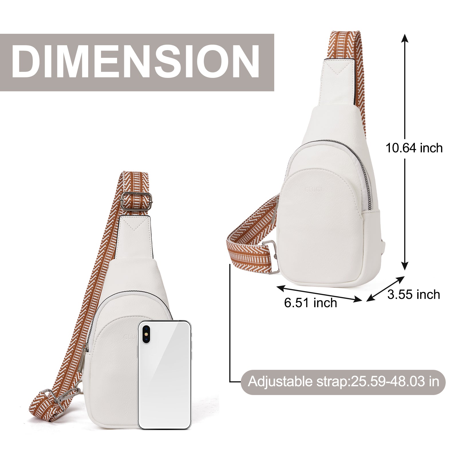 Faux Leather Small Sling Bag Fashion Waist Packs with Guitar Strap for Women's Fanny Packs