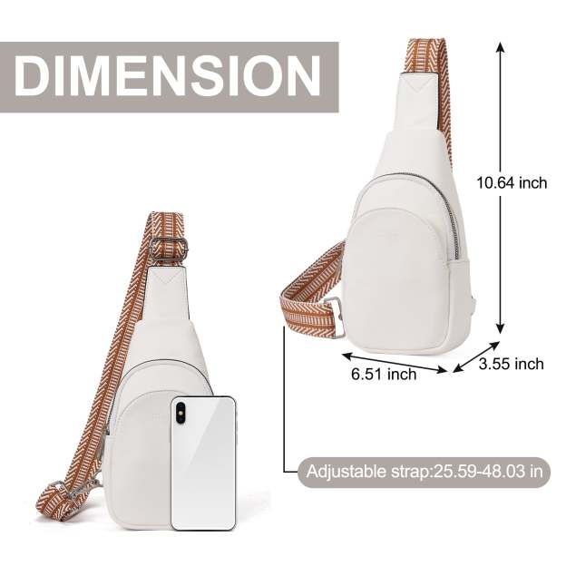 Faux Leather Small Sling Bag Fashion Waist Packs with Guitar Strap for Women's Fanny Packs