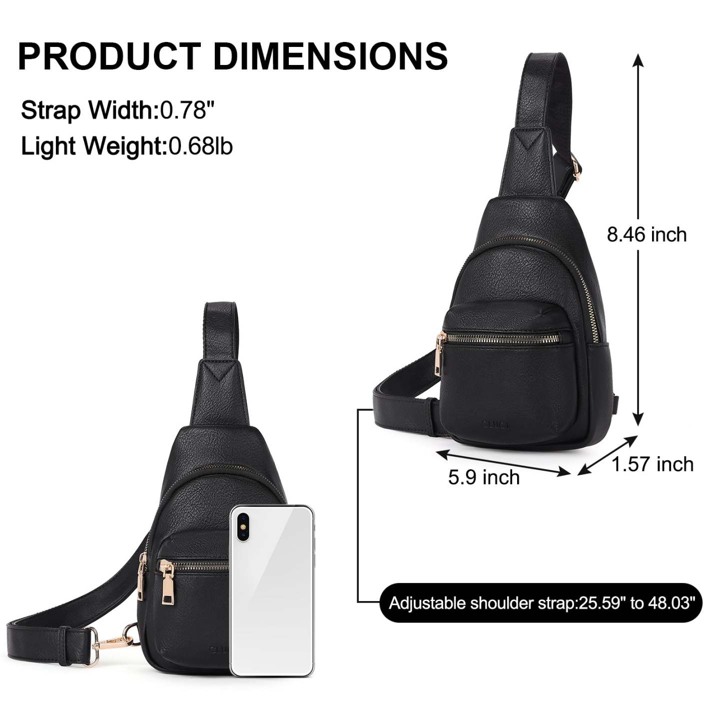 Small Sling Bag Leather Crossbody Fanny Packs Trendy Women's Chest Bag