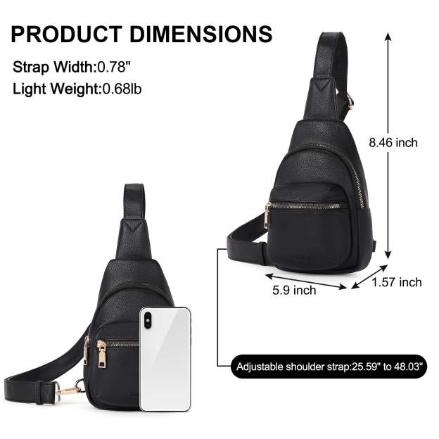 Small Sling Bag Leather Crossbody Fanny Packs Trendy Women's Chest Bag