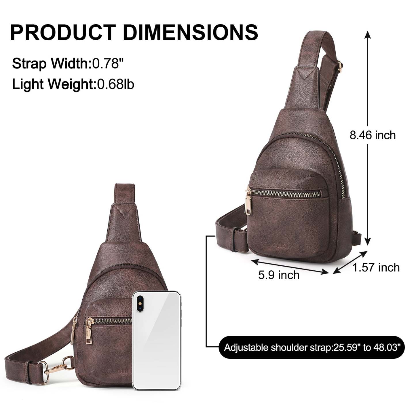 Small Sling Bag Leather Crossbody Fanny Packs Trendy Women's Chest Bag