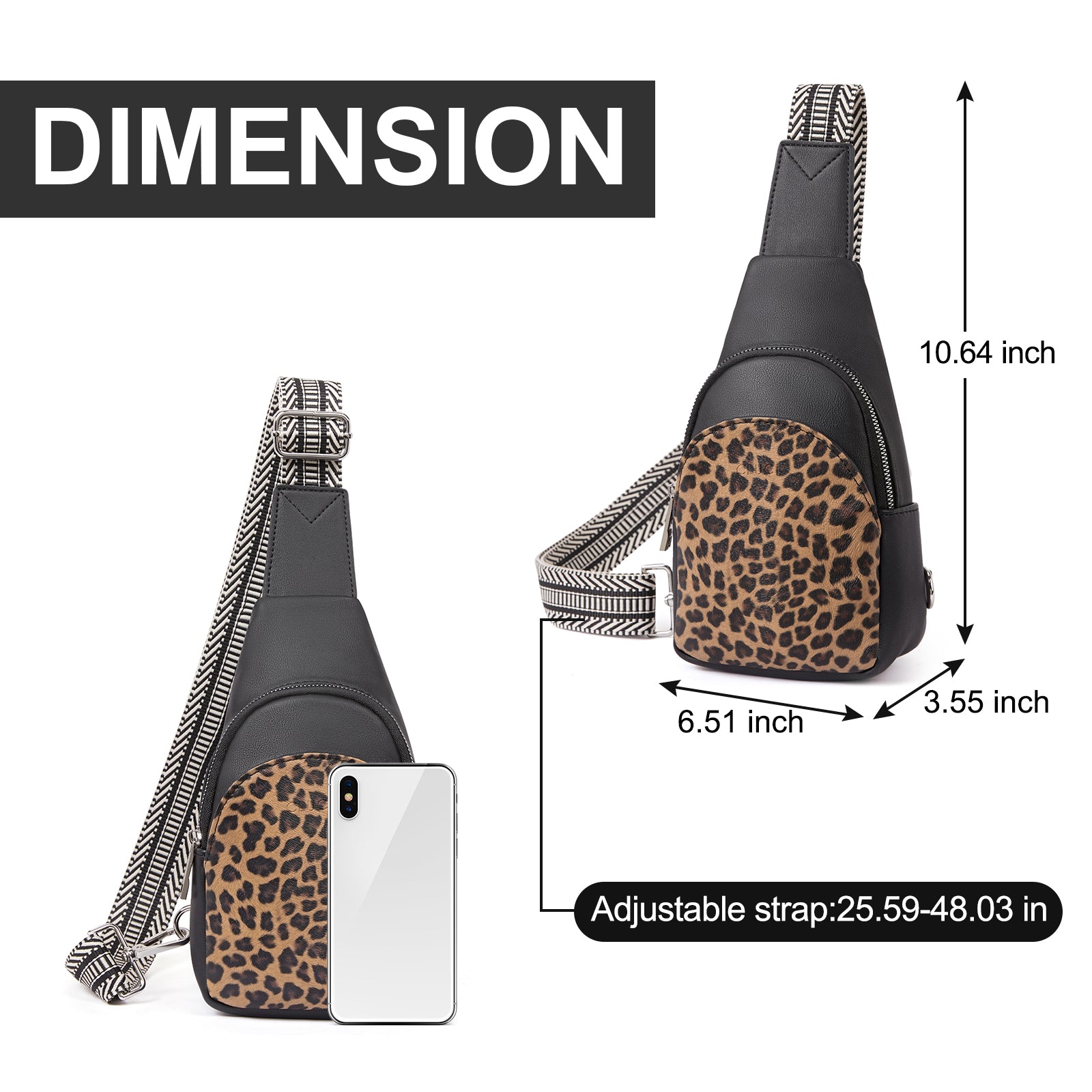 Faux Leather Small Sling Bag Fashion Waist Packs with Guitar Strap for Women's Fanny Packs