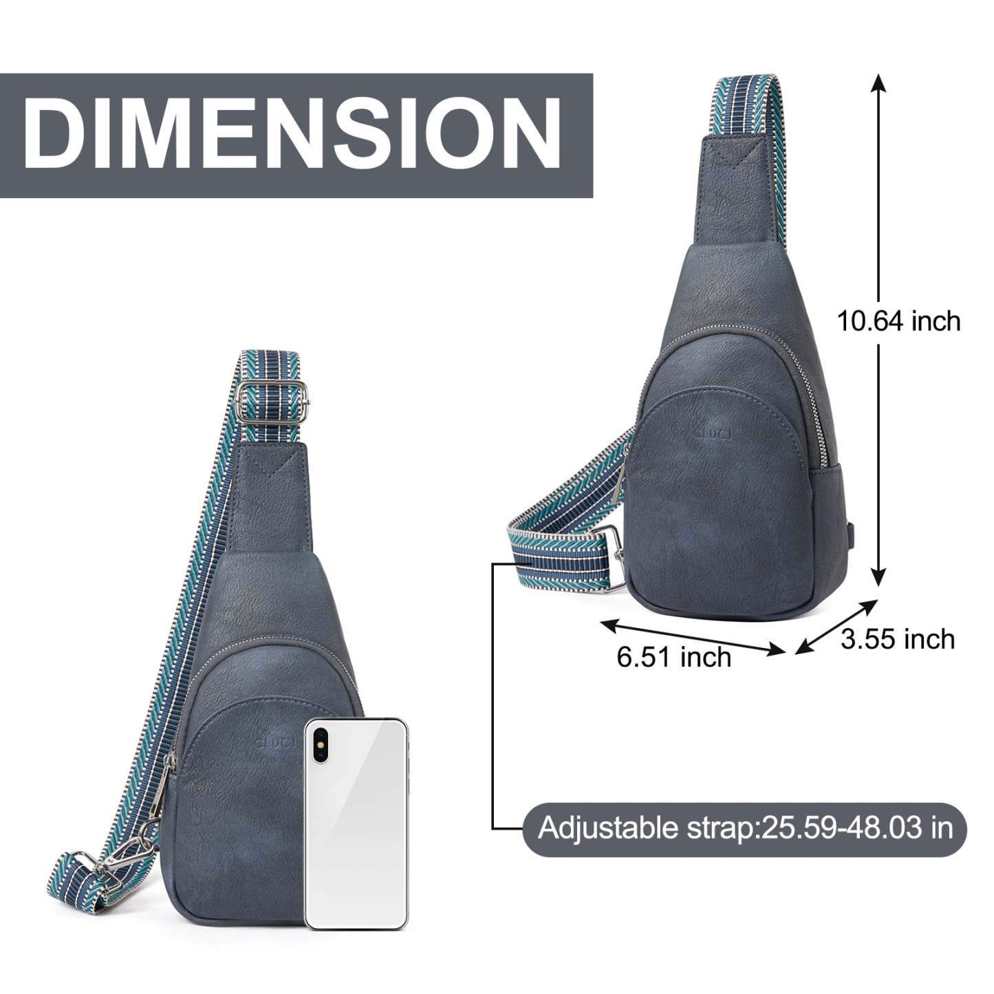 Faux Leather Small Sling Bag Fashion Waist Packs with Guitar Strap for Women's Fanny Packs