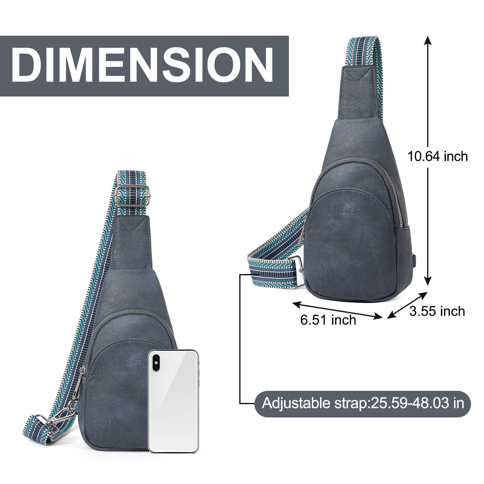 Faux Leather Small Sling Bag Fashion Waist Packs with Guitar Strap for Women's Fanny Packs