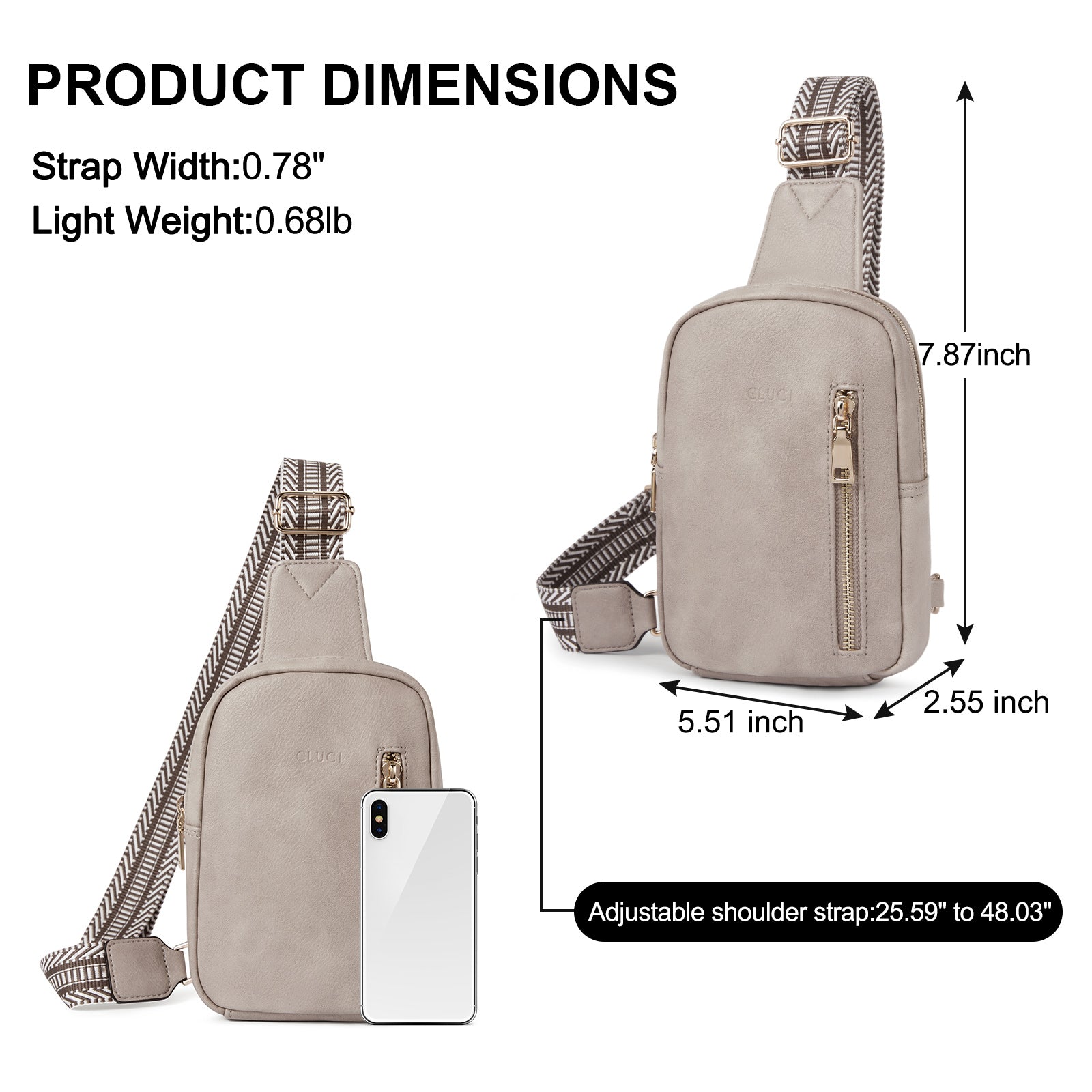 Small Vegan Leather Sling Bag for Women  Crossbody Chest Bags Trendy