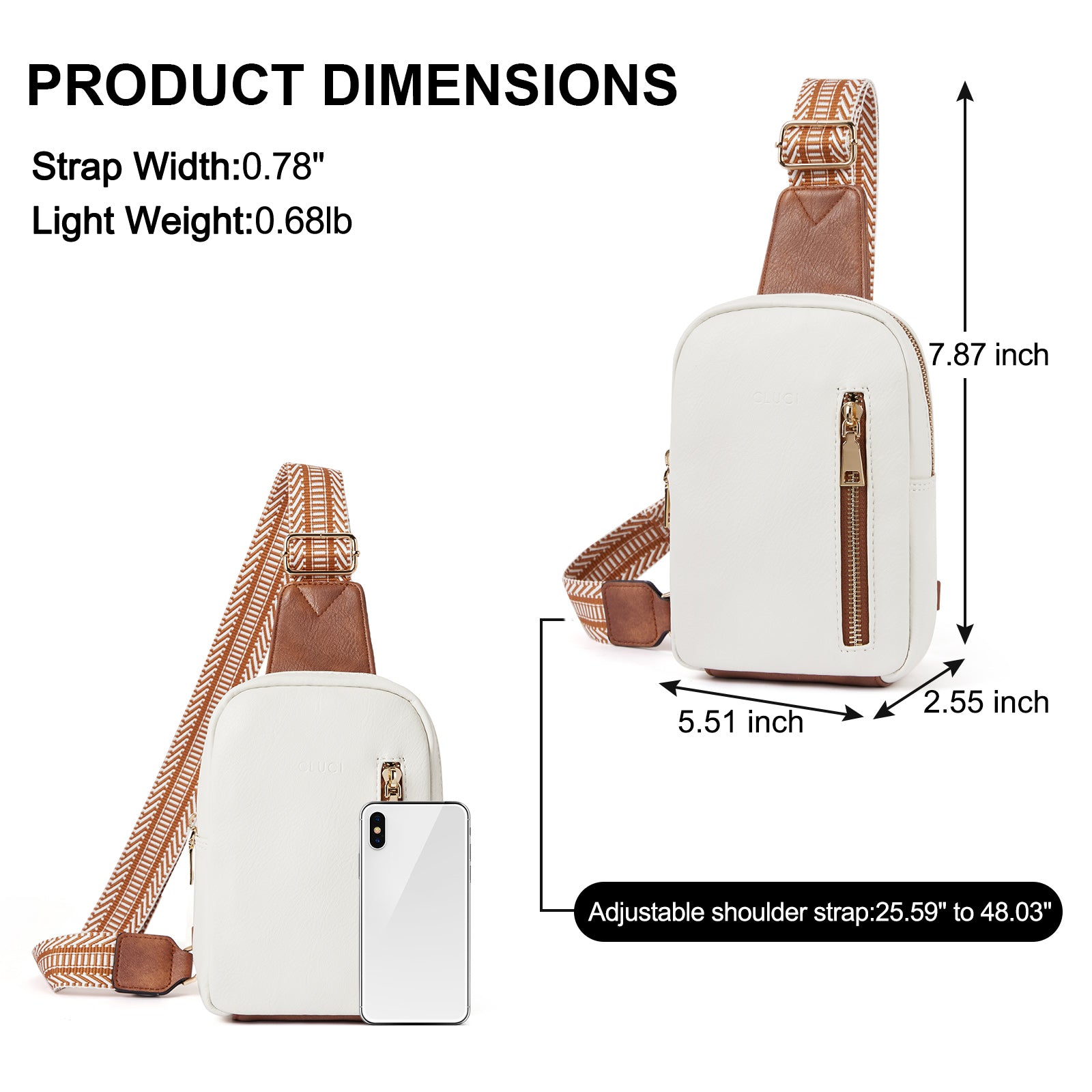 Small Vegan Leather Sling Bag for Women  Crossbody Chest Bags Trendy